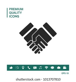 Handshake stylized symbol