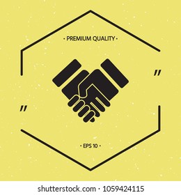 Handshake stylized symbol