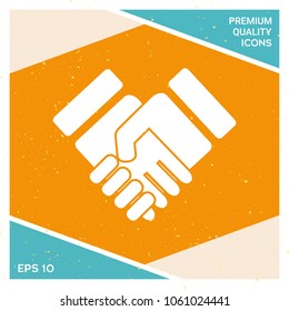 Handshake stylized symbol