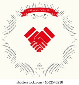 Handshake stylized symbol