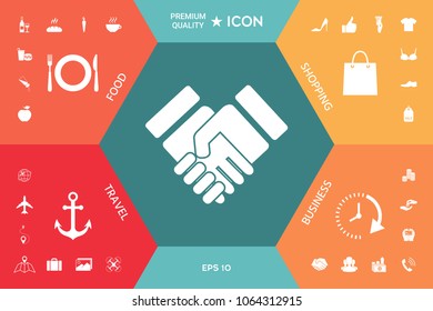 Handshake stylized symbol