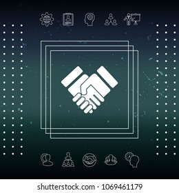 Handshake stylized symbol