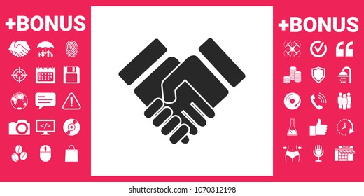 Handshake stylized symbol