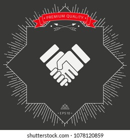 Handshake stylized symbol