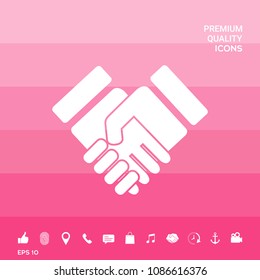 Handshake stylized symbol