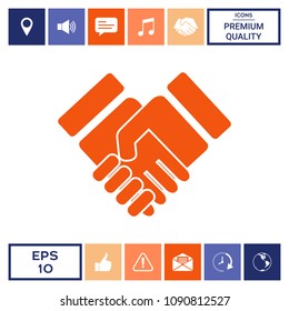Handshake stylized symbol