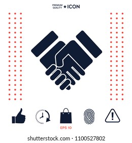 Handshake stylized symbol
