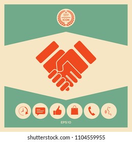 Handshake stylized symbol