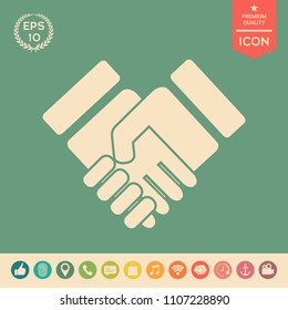 Handshake stylized symbol
