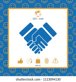 Handshake stylized symbol