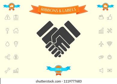 Handshake stylized symbol