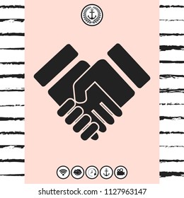 Handshake stylized symbol