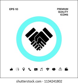 Handshake stylized symbol