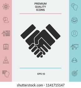Handshake stylized symbol