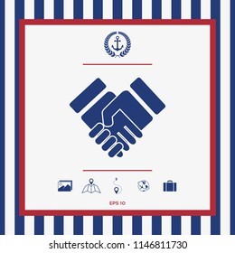 Handshake stylized symbol
