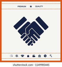 Handshake stylized symbol