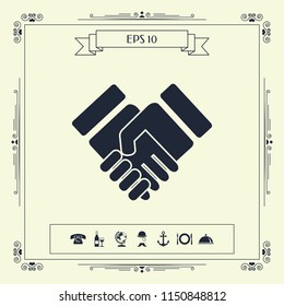 Handshake stylized symbol