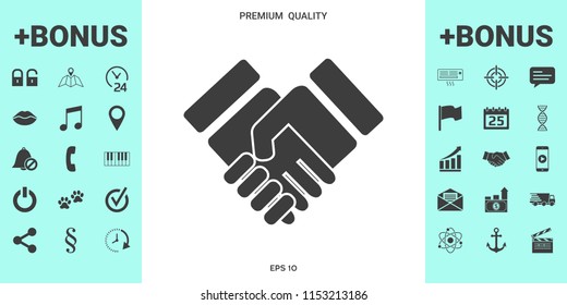 Handshake stylized symbol