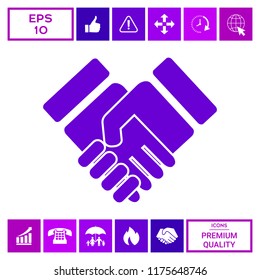 Handshake stylized symbol