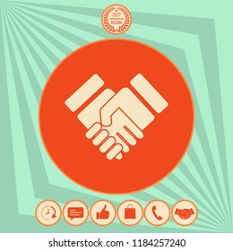 Handshake stylized symbol