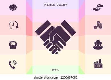 Handshake stylized symbol