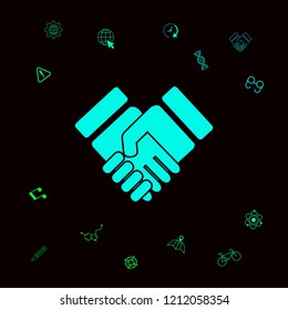 Handshake stylized symbol