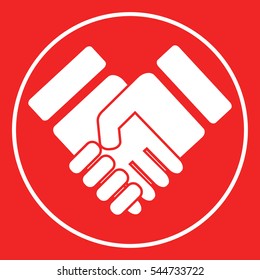 Handshake stylized symbol