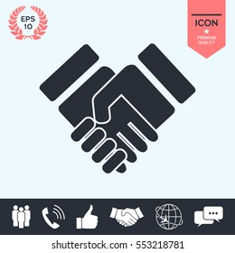 Handshake stylized symbol
