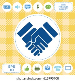 Handshake stylized symbol