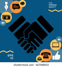 Handshake stylized symbol