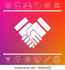 Handshake stylized symbol