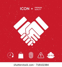 Handshake stylized symbol