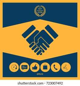 Handshake stylized symbol
