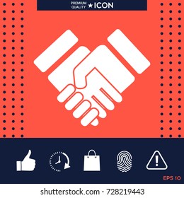 Handshake stylized symbol