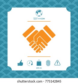 Handshake stylized symbol