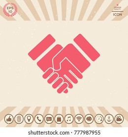 Handshake stylized symbol