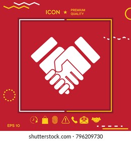 Handshake stylized symbol
