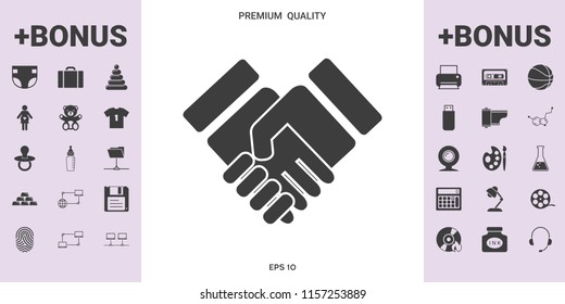 Handshake stylized symbol - graphic elements for your design