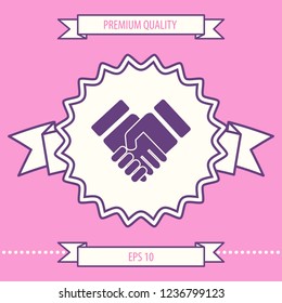 Handshake stylized symbol. Graphic elements for your design