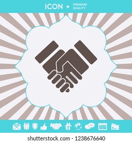 Handshake stylized symbol. Graphic elements for your design