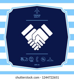 Handshake stylized symbol. Graphic elements for your design