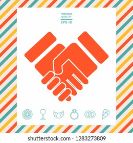 Handshake stylized symbol. Graphic elements for your design