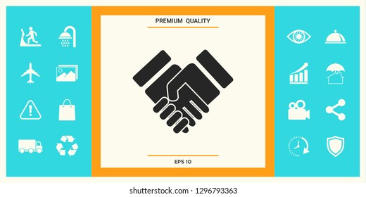 Handshake stylized symbol. Graphic elements for your design