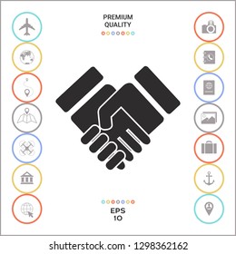 Handshake stylized symbol. Graphic elements for your design