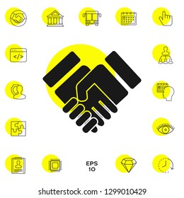 Handshake stylized symbol. Graphic elements for your design