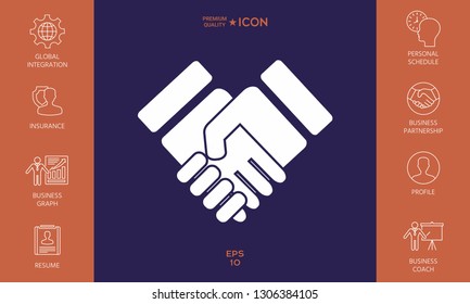 Handshake stylized symbol. Graphic elements for your design