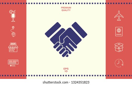 Handshake stylized symbol. Graphic elements for your design