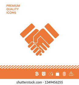 Handshake stylized symbol. Graphic elements for your design