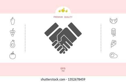 Handshake stylized symbol. Graphic elements for your design