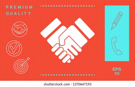 Handshake stylized symbol. Graphic elements for your design